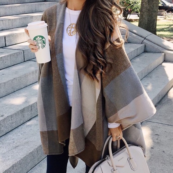 NWOT Plaid Poncho Jacket/Cover - Picture 5 of 5